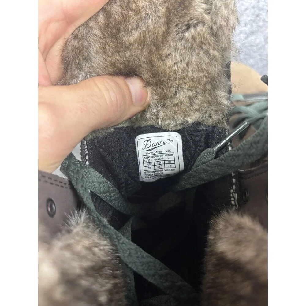 Danner Wapiti 400G Boots Womens Size 10 Brown Leather Faux Fur Winter Snow‎